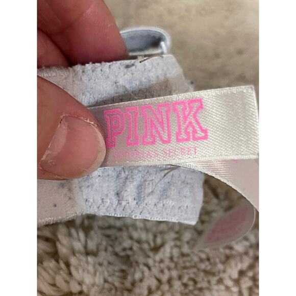 Victoria's Secret Pink Lightly lined Bra Gray with Pink Women's Size 34DD - Picture 7 of 8